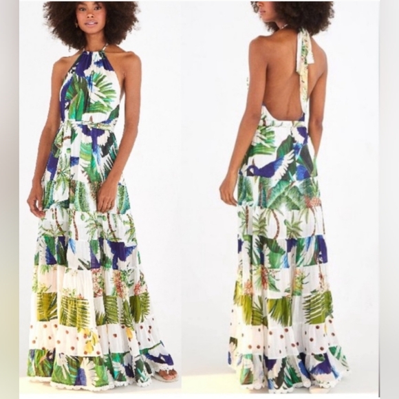 Anthropologie Dresses & Skirts - NWT Farm Rio Mixed Palm Maxi Dress - L